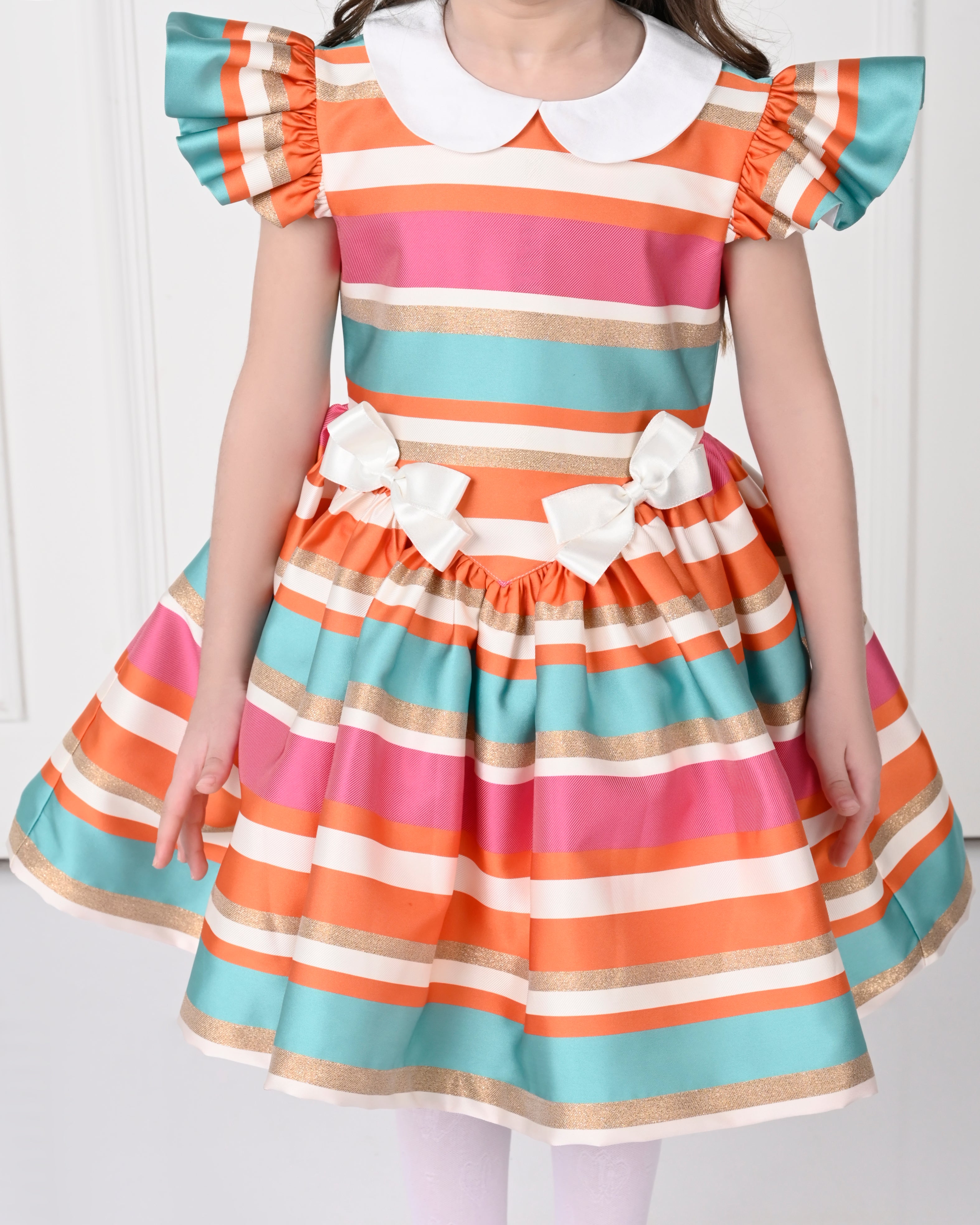 Stripes BonBon Bow Dress-Multi