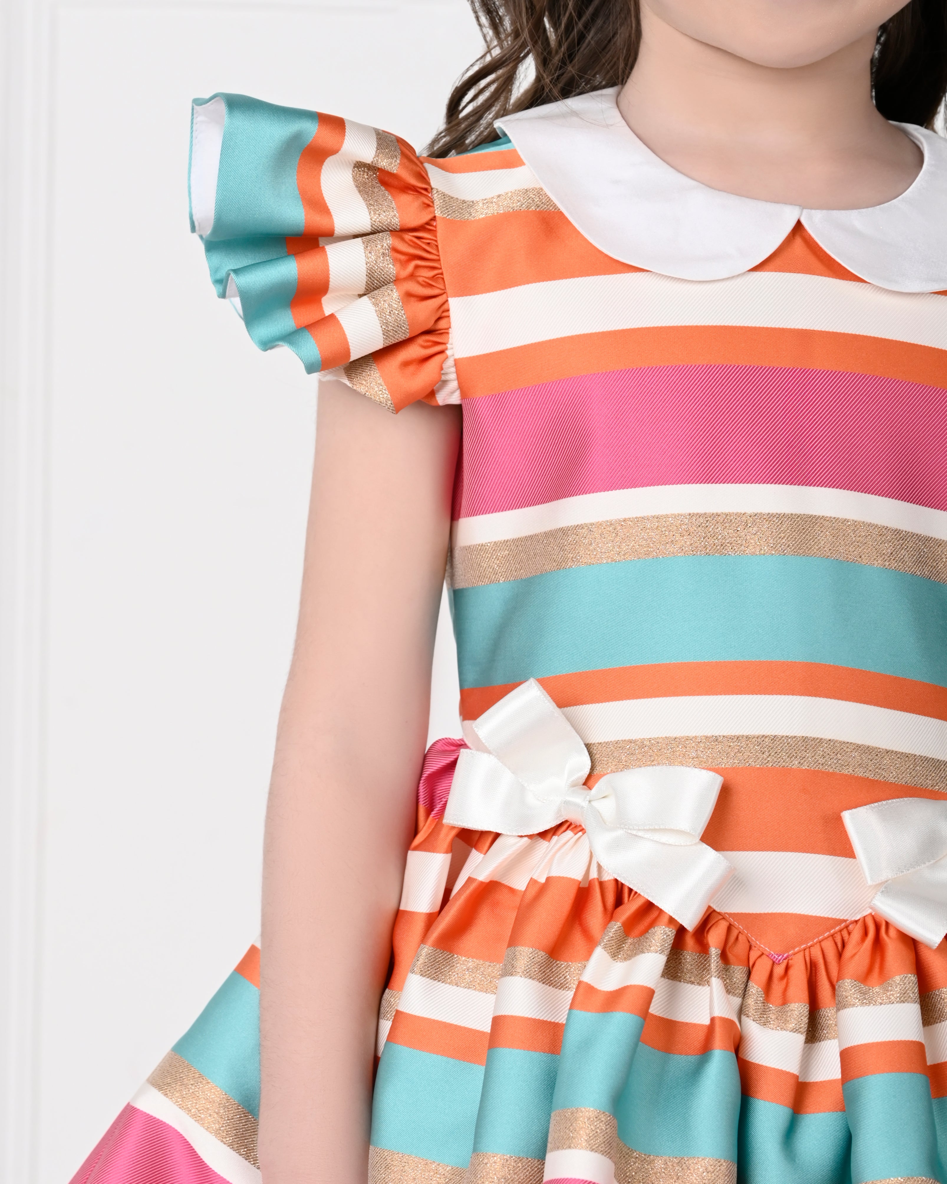 Stripes BonBon Bow Dress-Multi