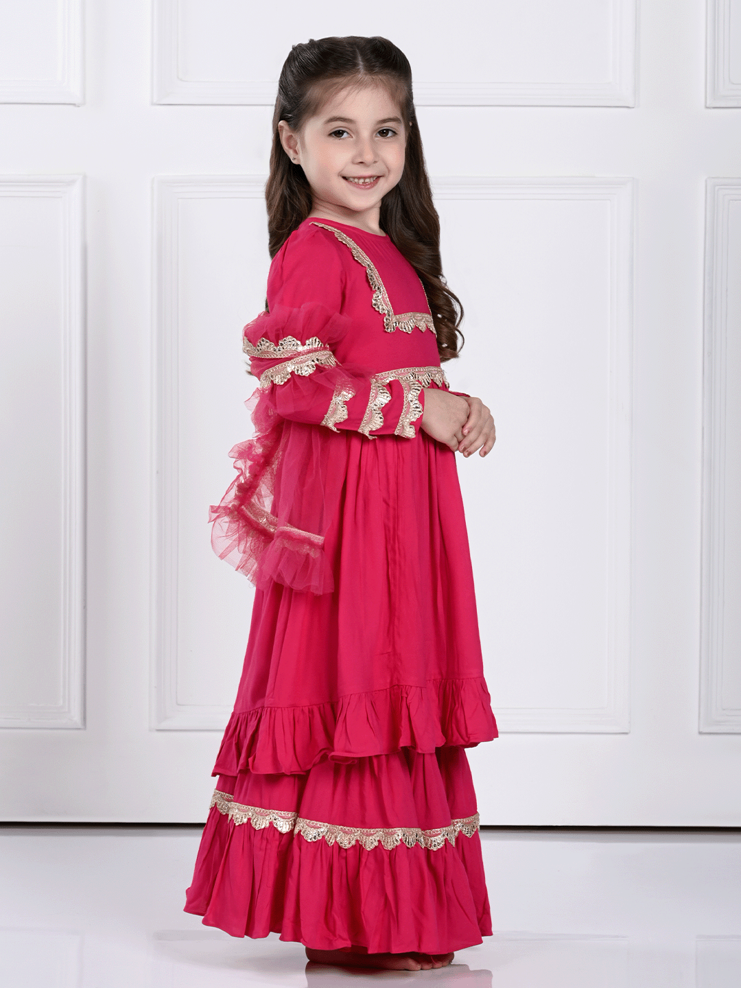 Anahira Suit Set- A Hot Pink Suit for Girls