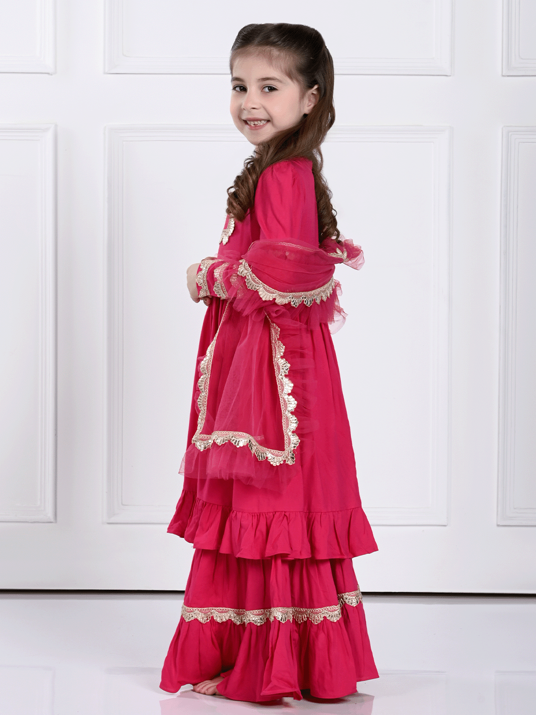 Anahira Suit Set- A Hot Pink Suit for Girls