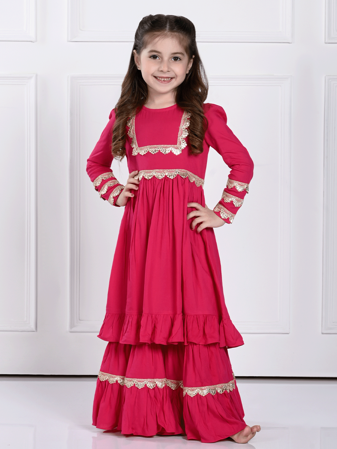 Anahira Suit Set- A Hot Pink Suit for Girls