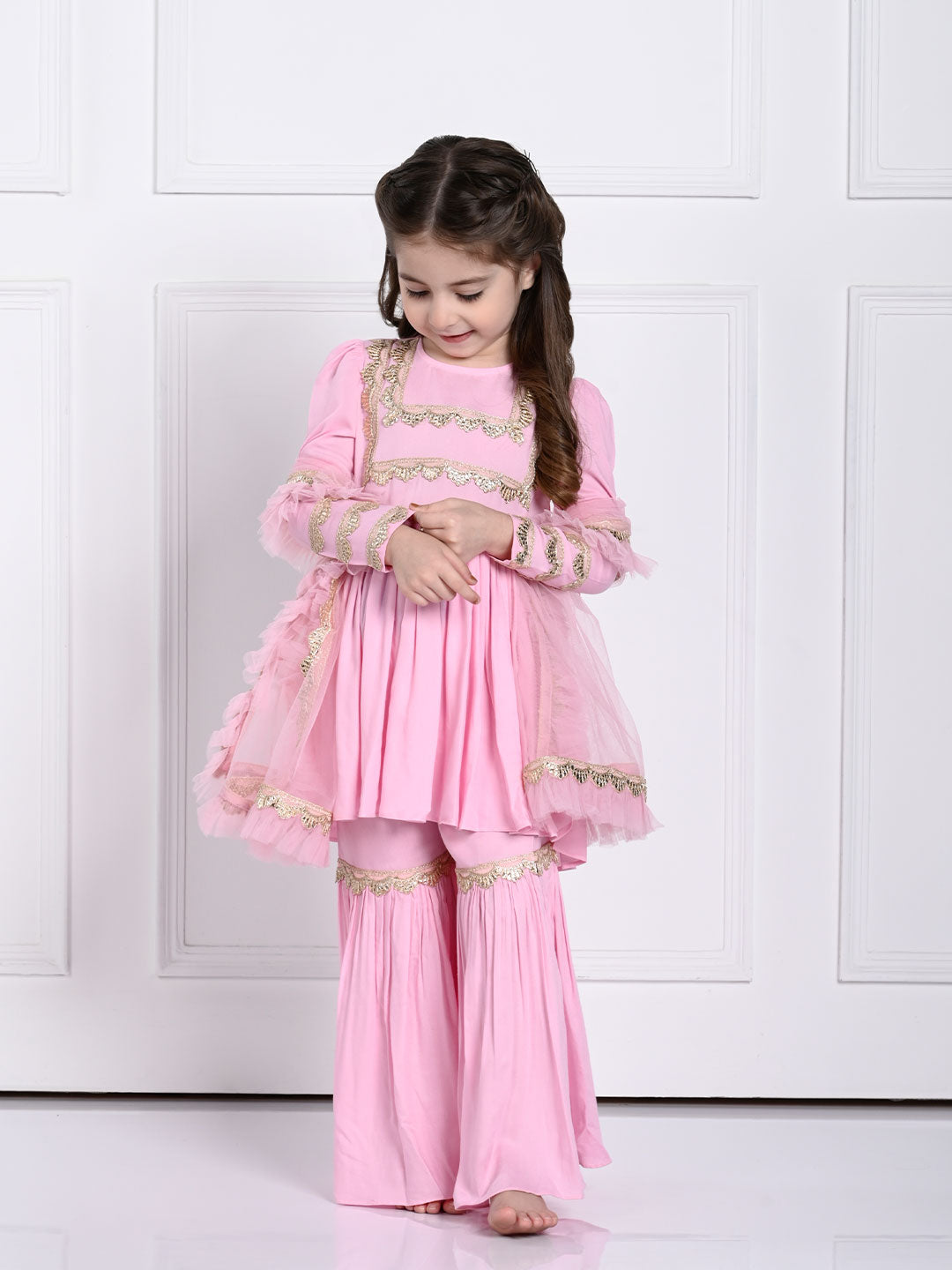 Ariyah Suit Set- A Light Pink Suit for Girls