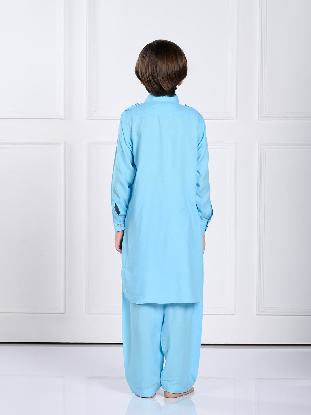 Ziaan - Light Blue Pathani Kurta Pajama Set