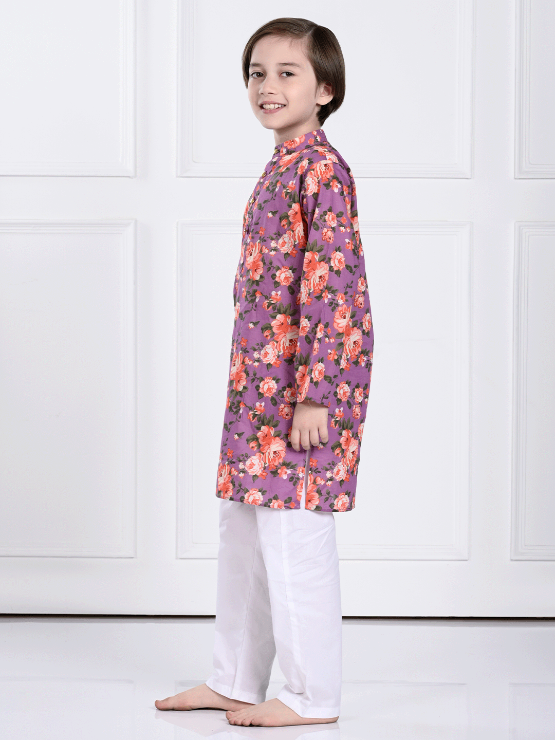 Sam - Purple Floral Kurta Pajama Set