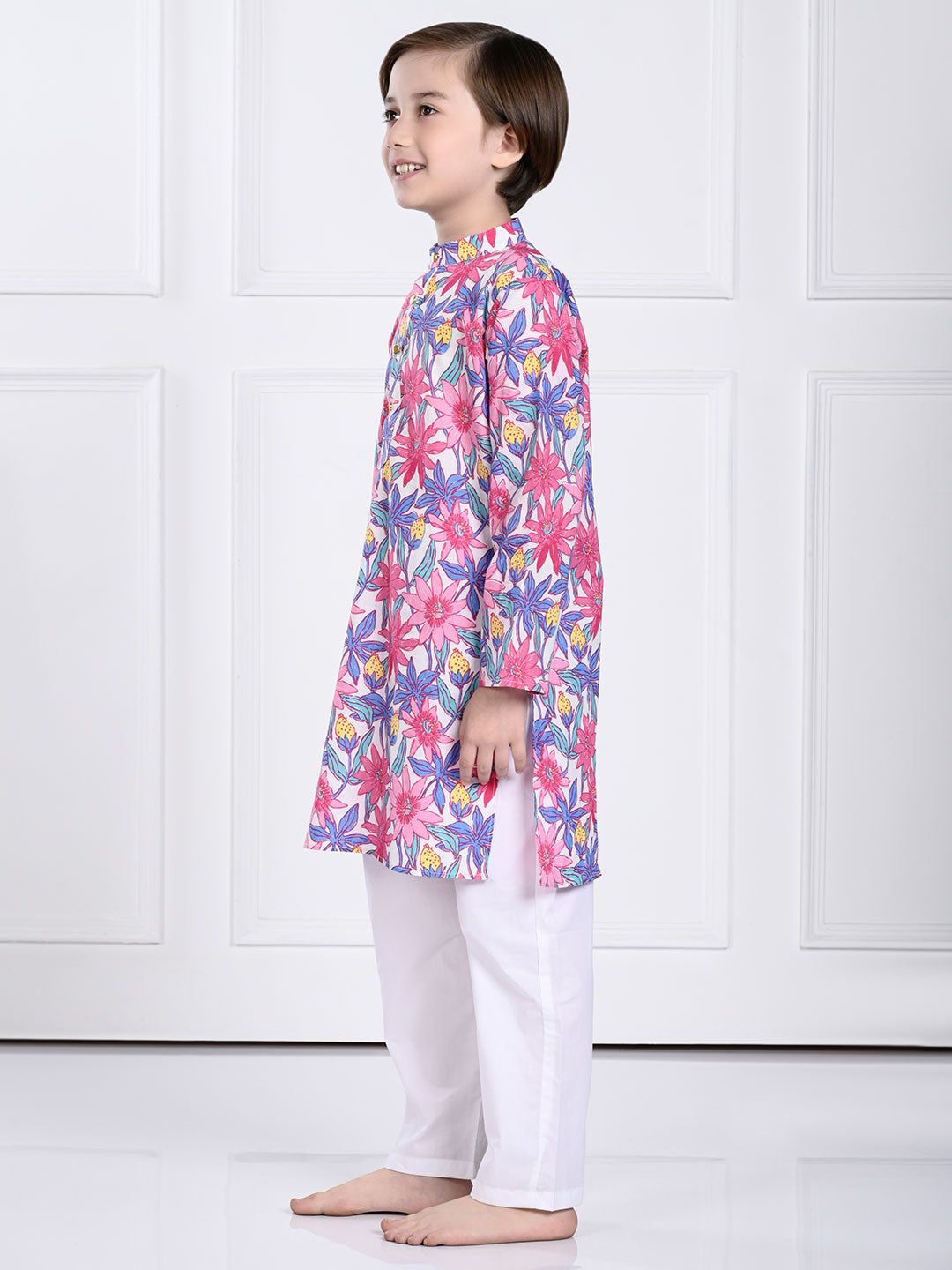 Noah - Pink & Purple Floral Kurta Pajama Set