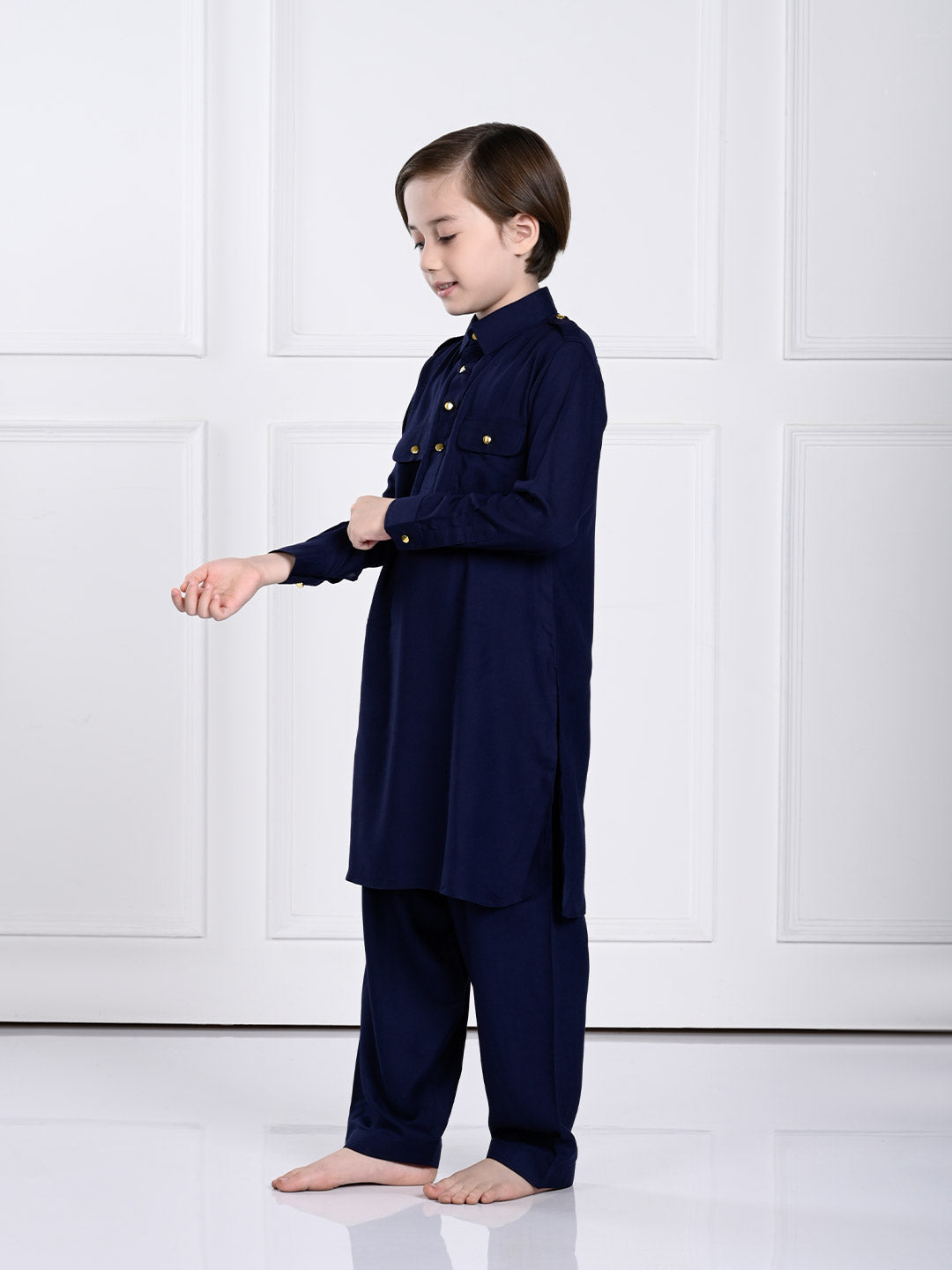 Neel - Navy Blue Pathani Kurta Pajama Set