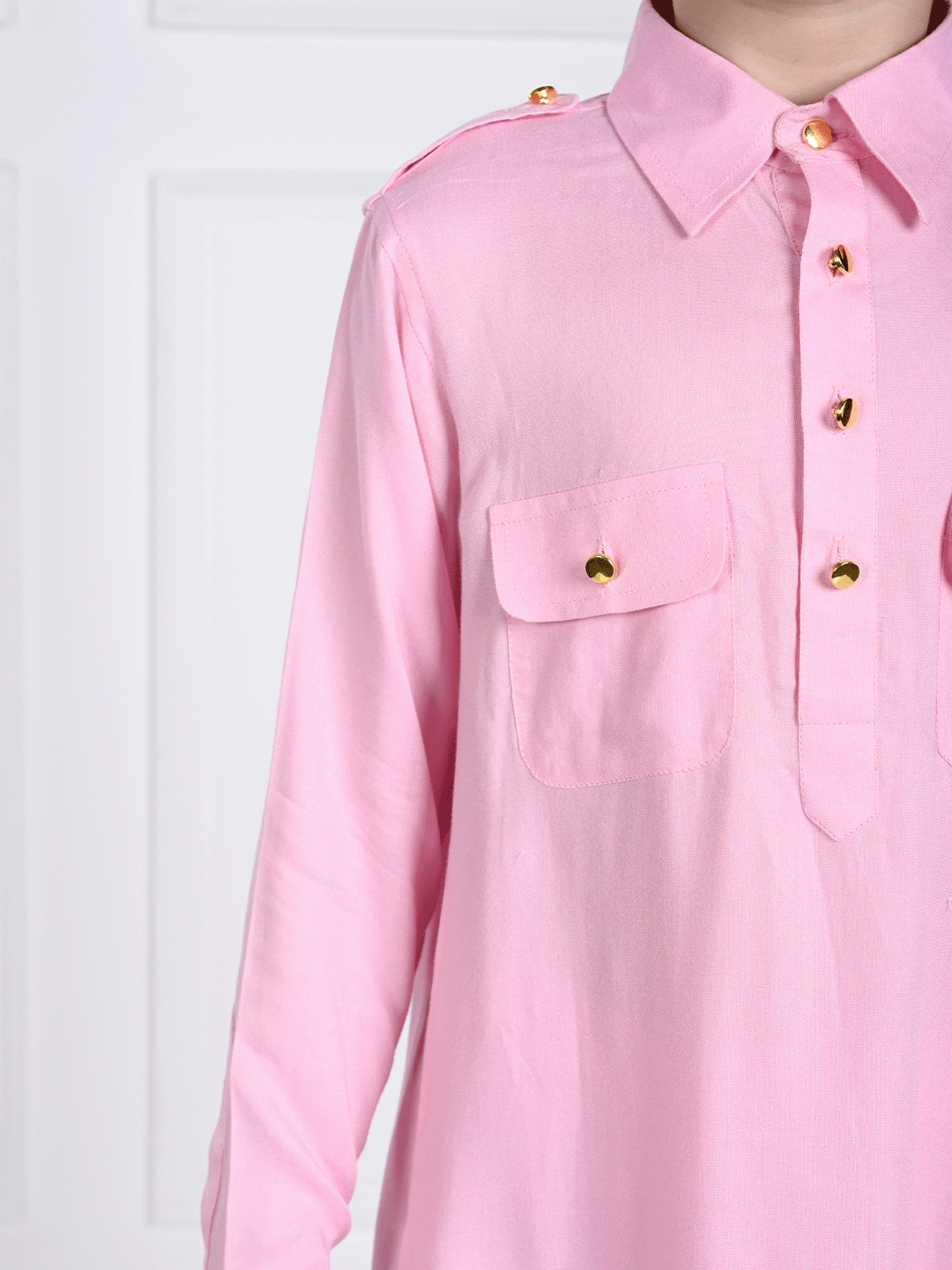 Aariv - Pink Pathani Kurta Pajama Set