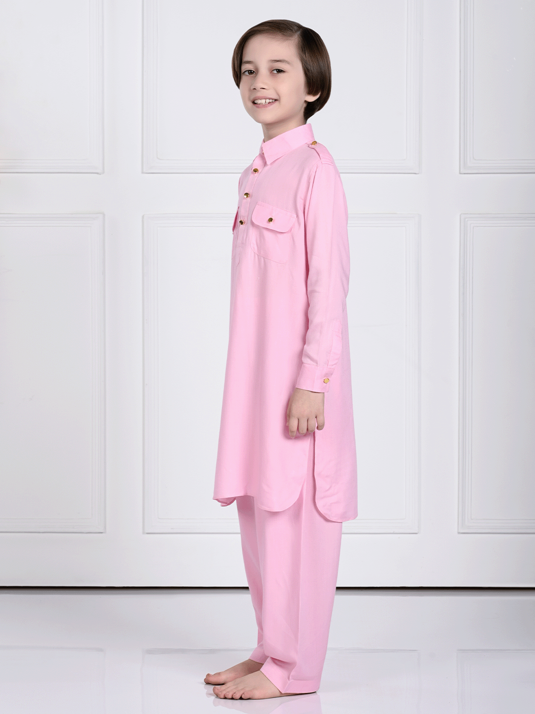 Aariv - Pink Pathani Kurta Pajama Set