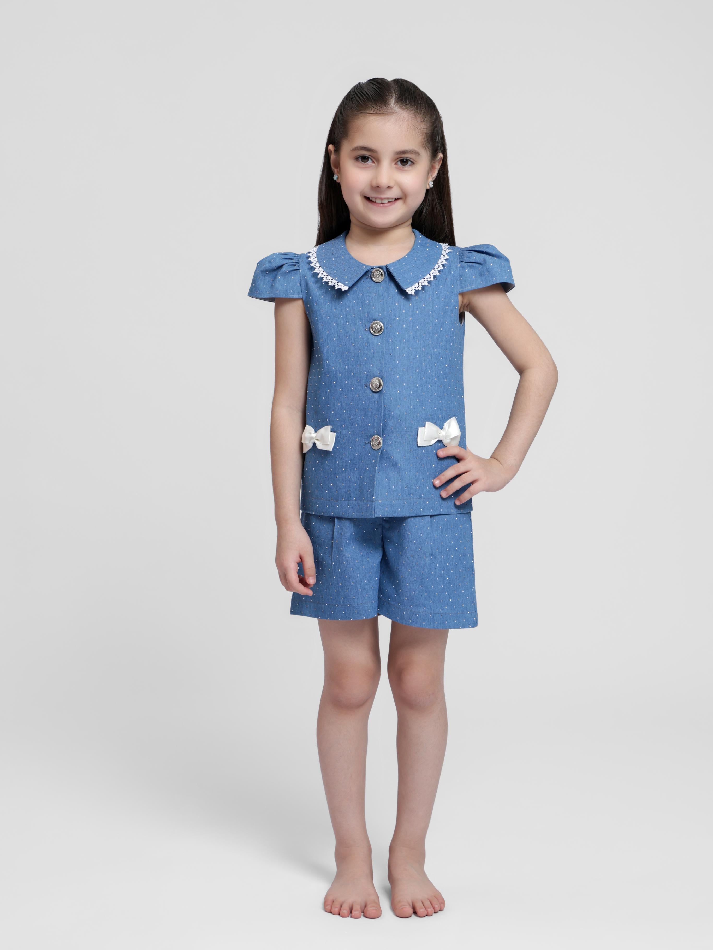 DENIM SWAROVSKI CO-ORD SET