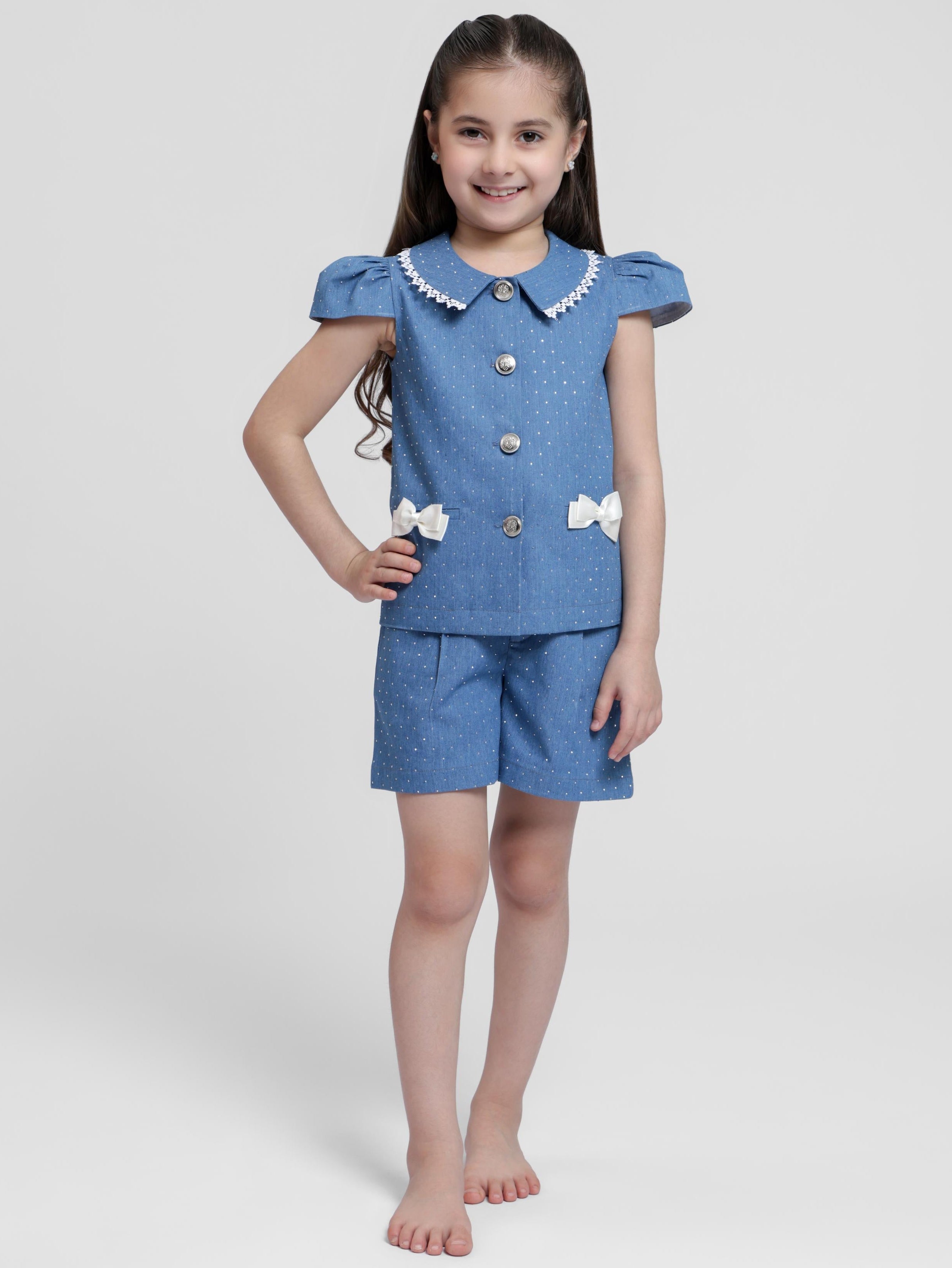 DENIM SWAROVSKI CO-ORD SET