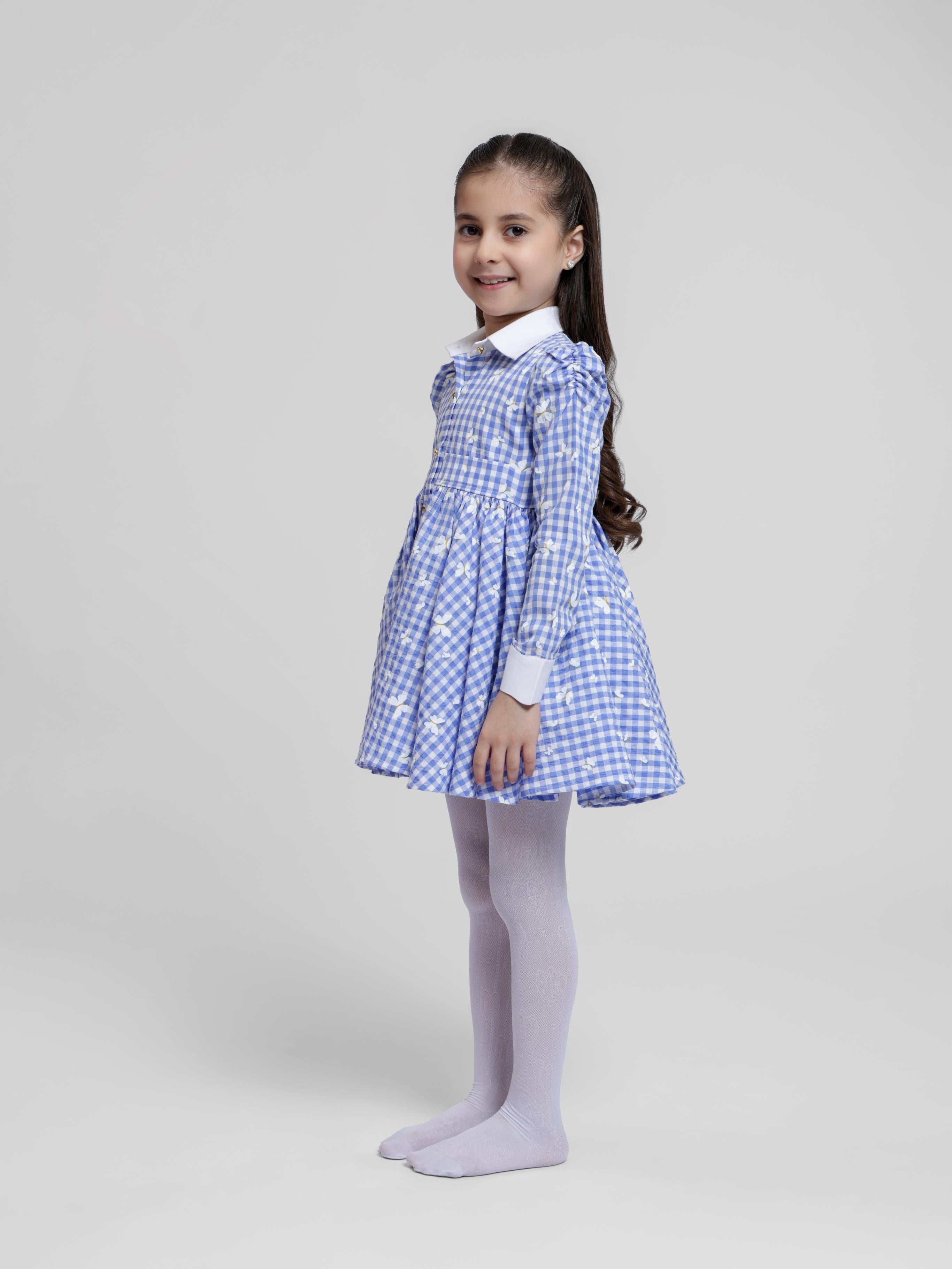 BLUE BUTTERFLY SHIRT DRESS