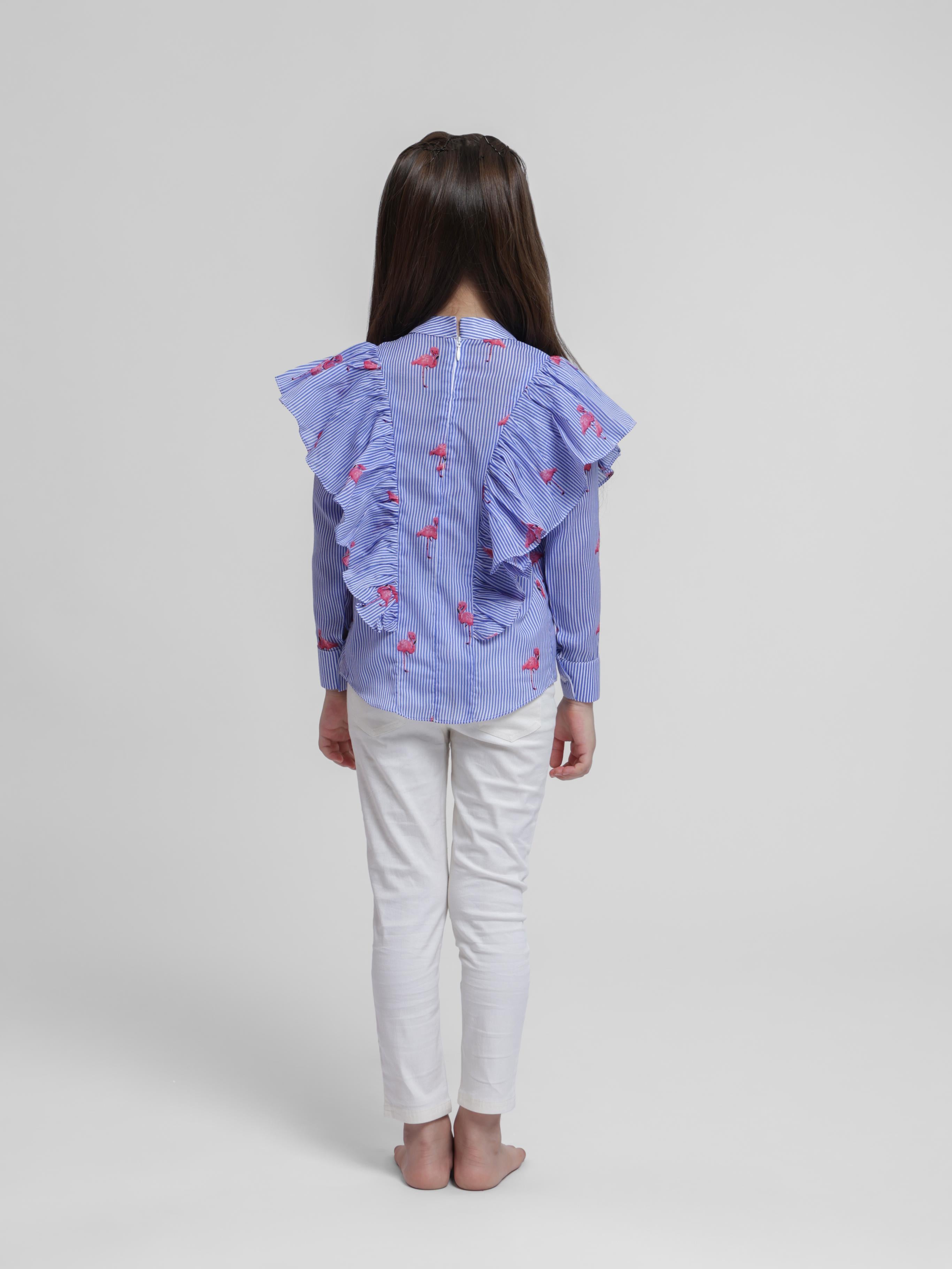 FLAMINGO & STRIPS  TOP
