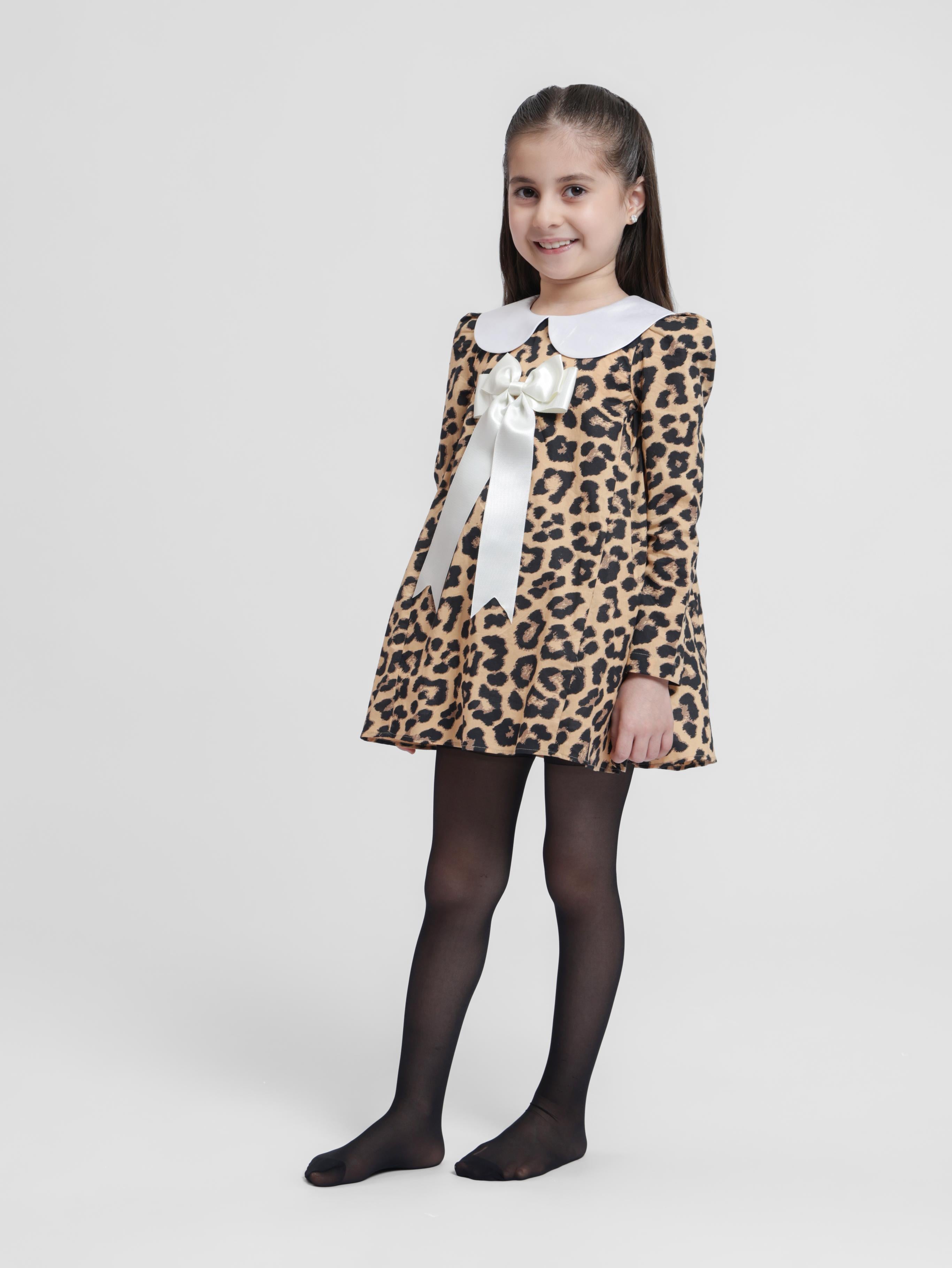 BROWN LEOPARD - FULL SLEEVES DRESS