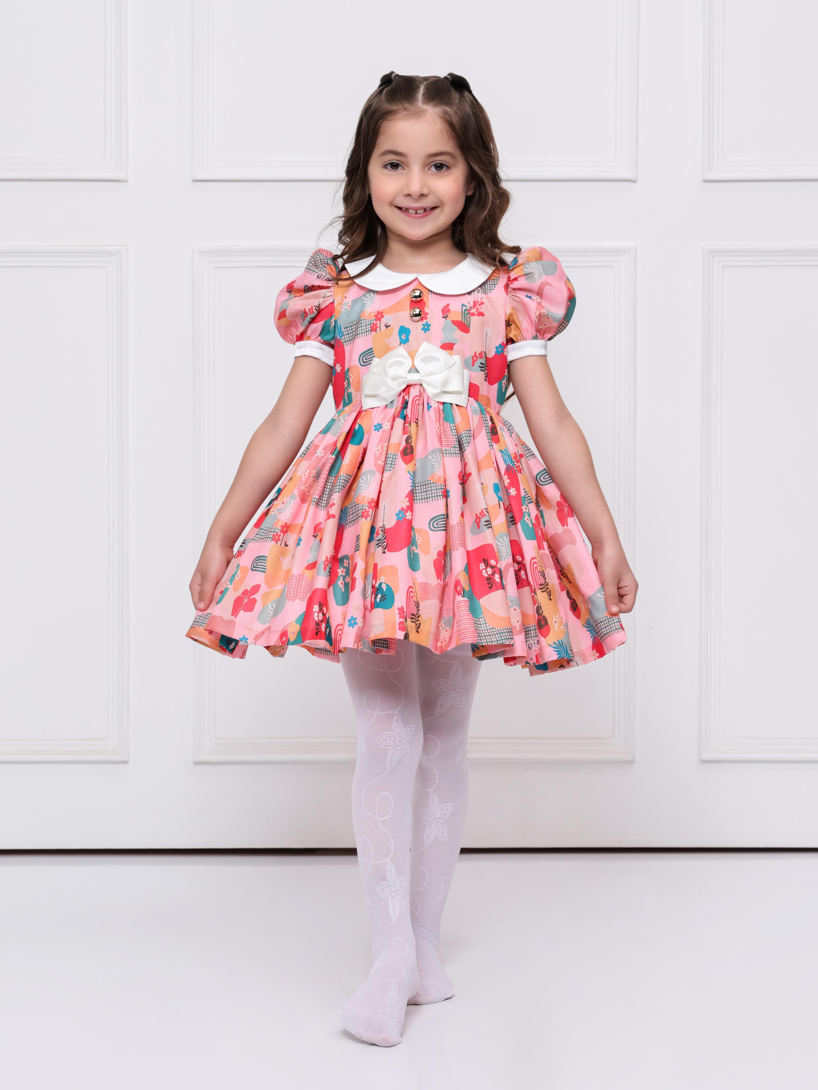 Peach Abstract Print dress