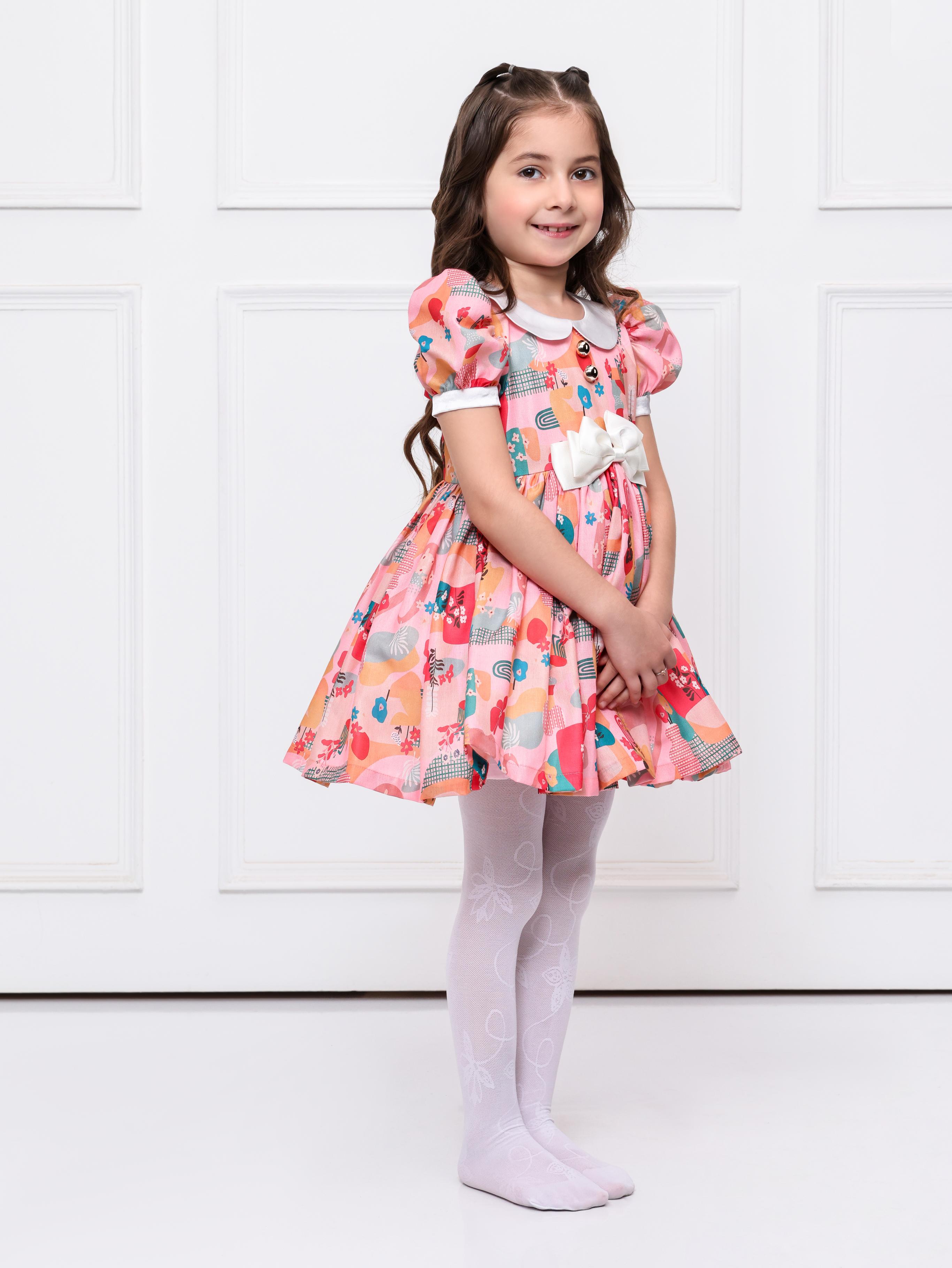 Peach Abstract Print dress