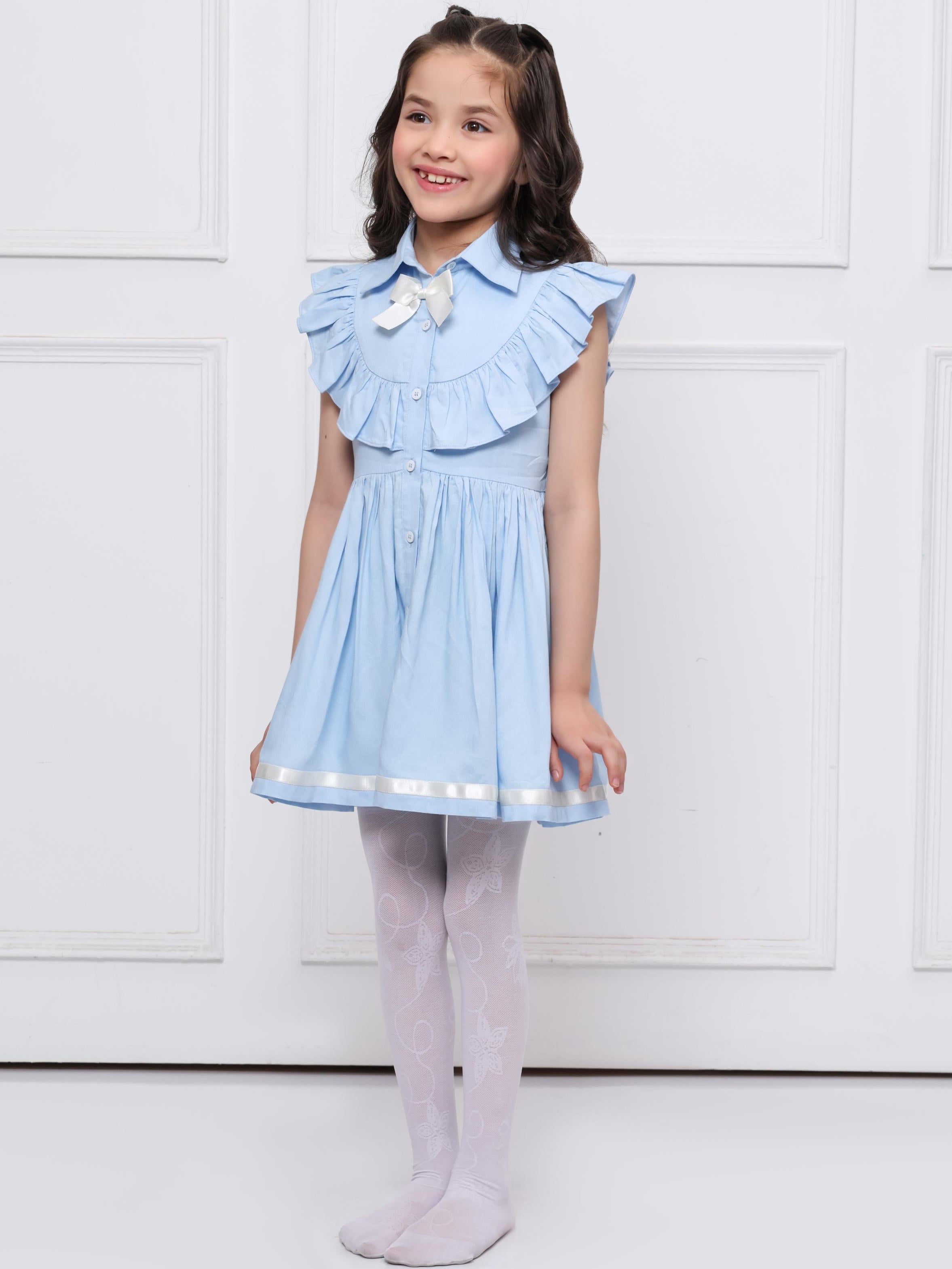 Light blue shirt dress