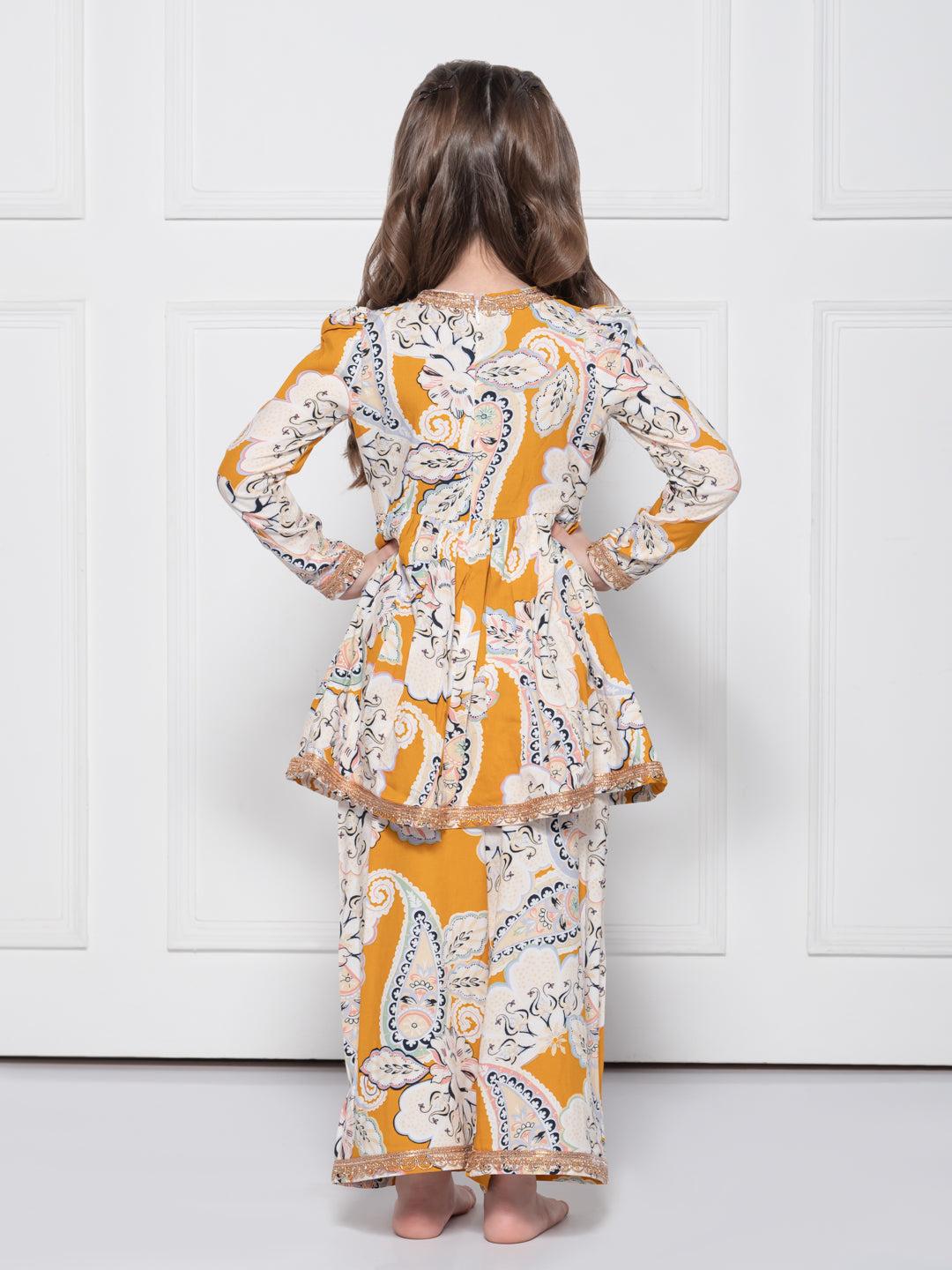 Yellow Paisley - A Yellow Rayon Suit for Girls