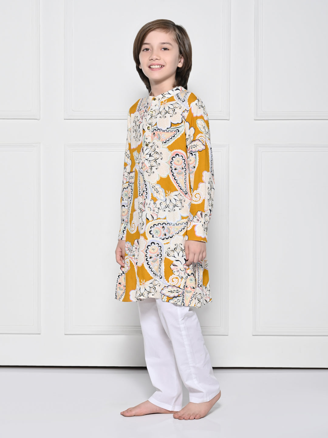 Yellow paisley – A Yellow Kurta set for boys
