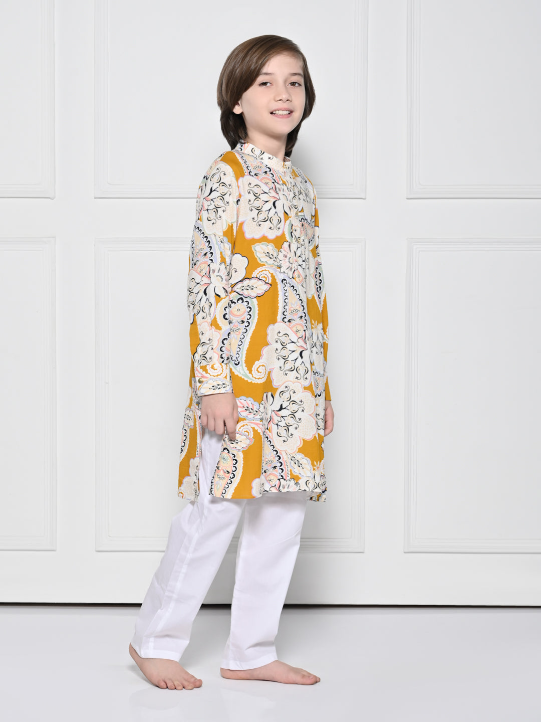 Yellow paisley – A Yellow Kurta set for boys