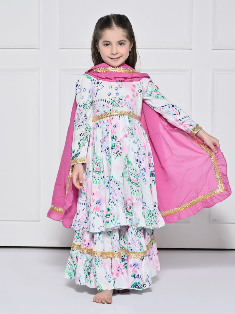 SIYA - A White Rayon Suit for Girls