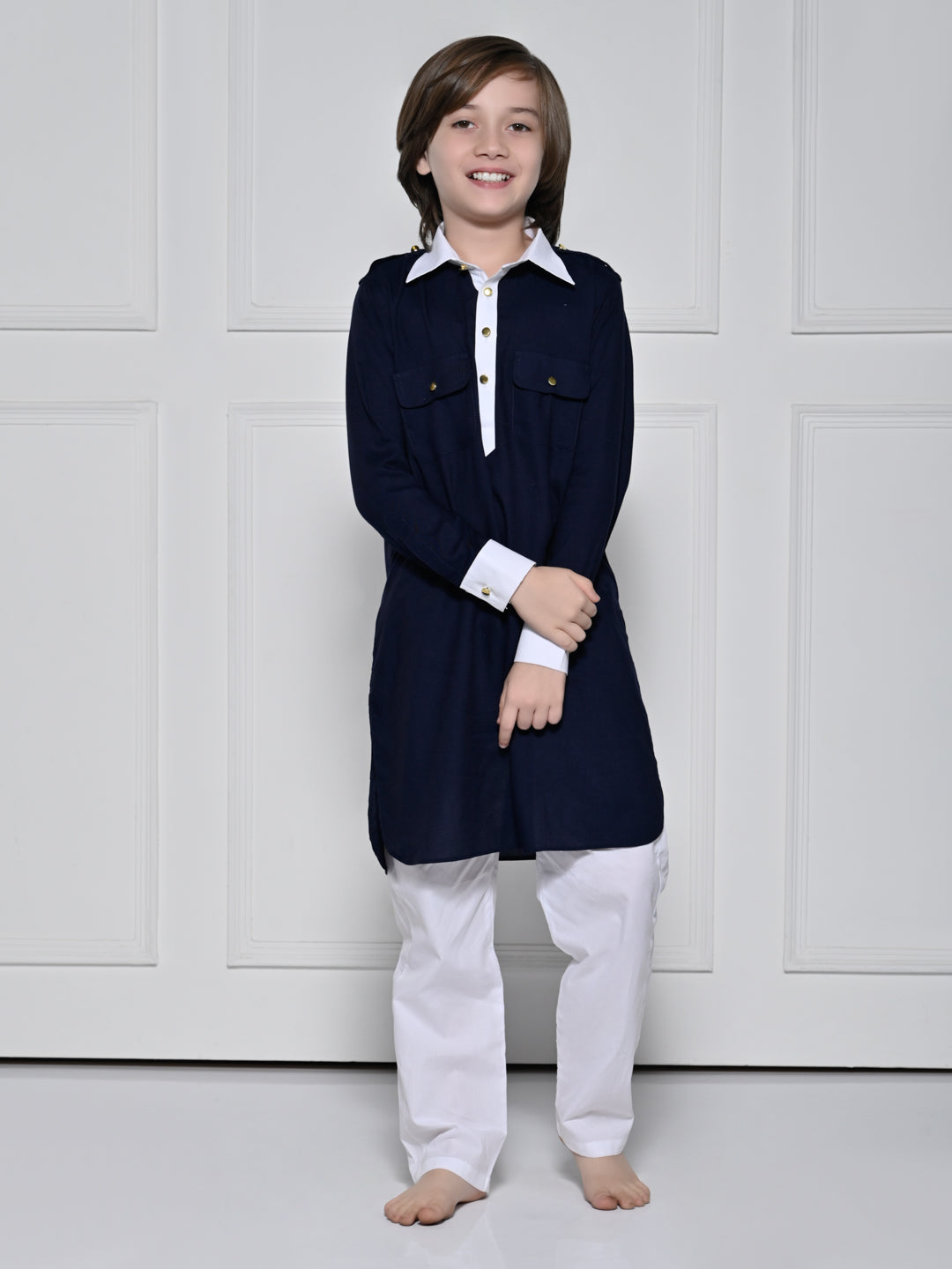 Navy Blue Kurta Set – A Navy Blue Kurta set for boys