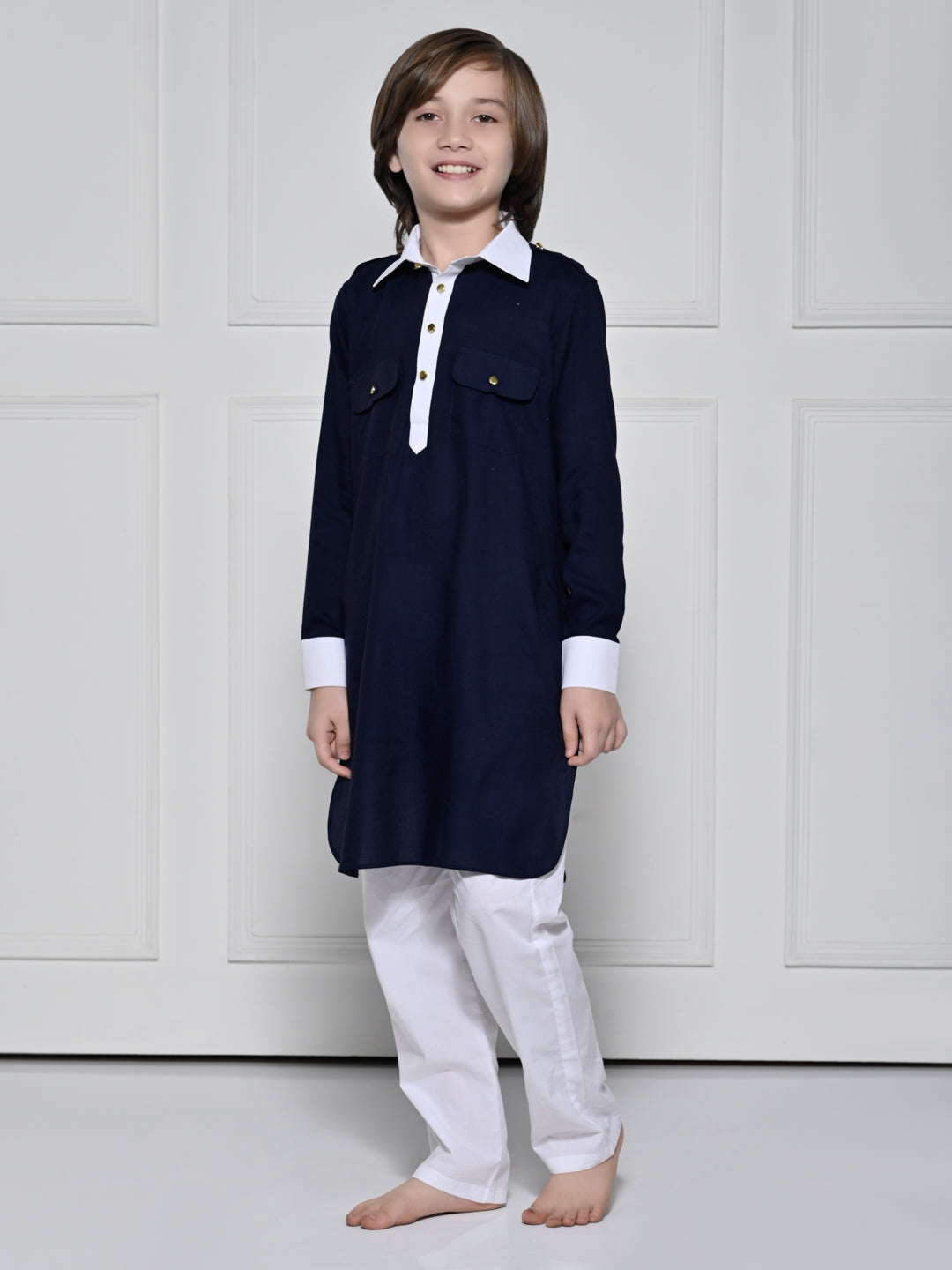 Navy Blue Kurta Set – A Navy Blue Kurta set for boys