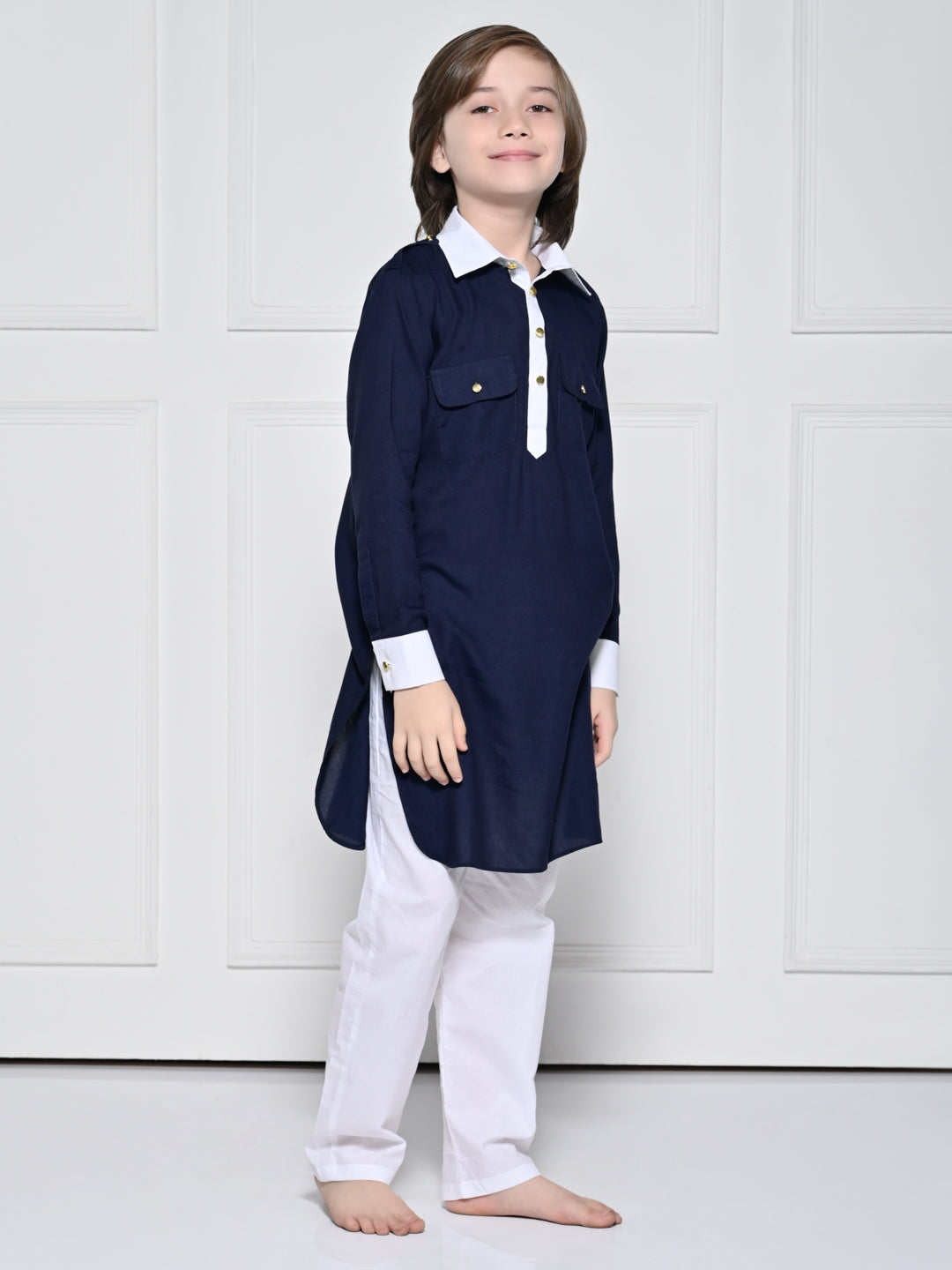 Navy Blue Kurta Set – A Navy Blue Kurta set for boys