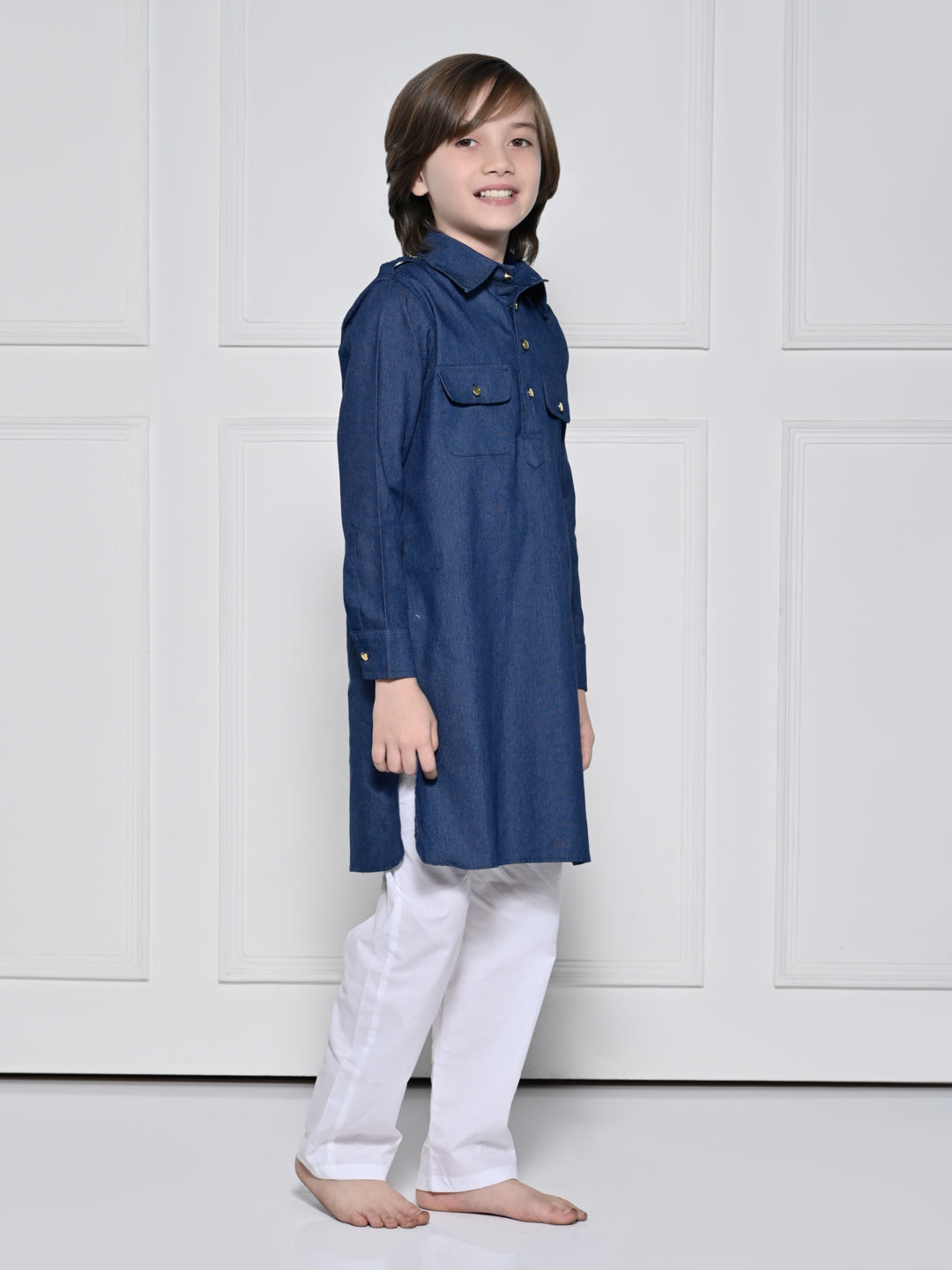 Denim kurta pajama set – A Denim Kurta set for boys