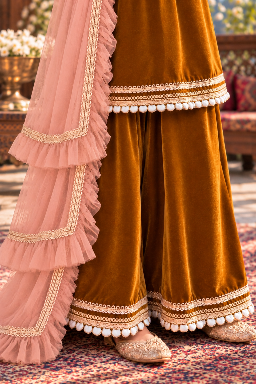 BROWN VELVET SET