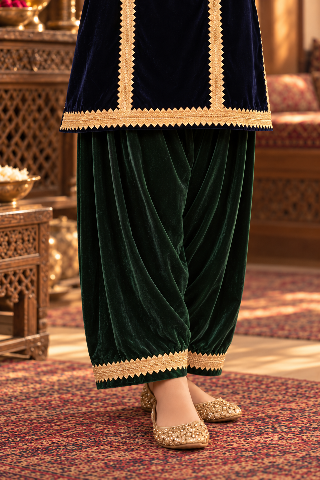 NAVY & GREEN FARSHI SET