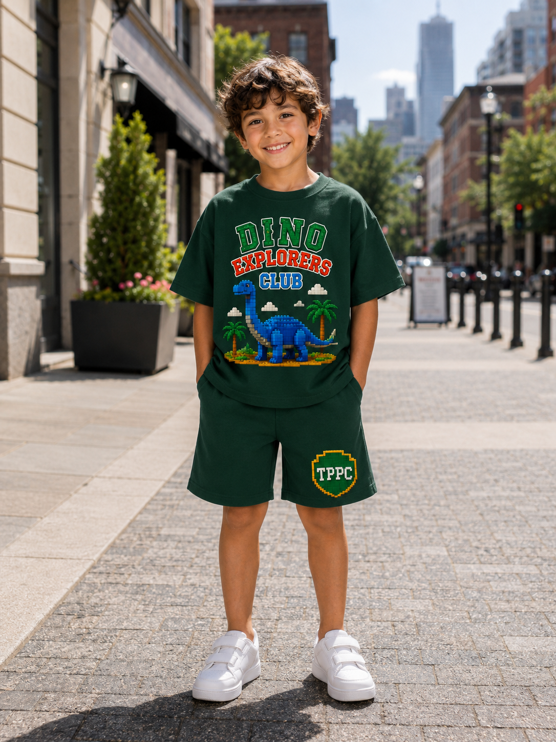 OVERSIZED GREEN DINO CO-ORD