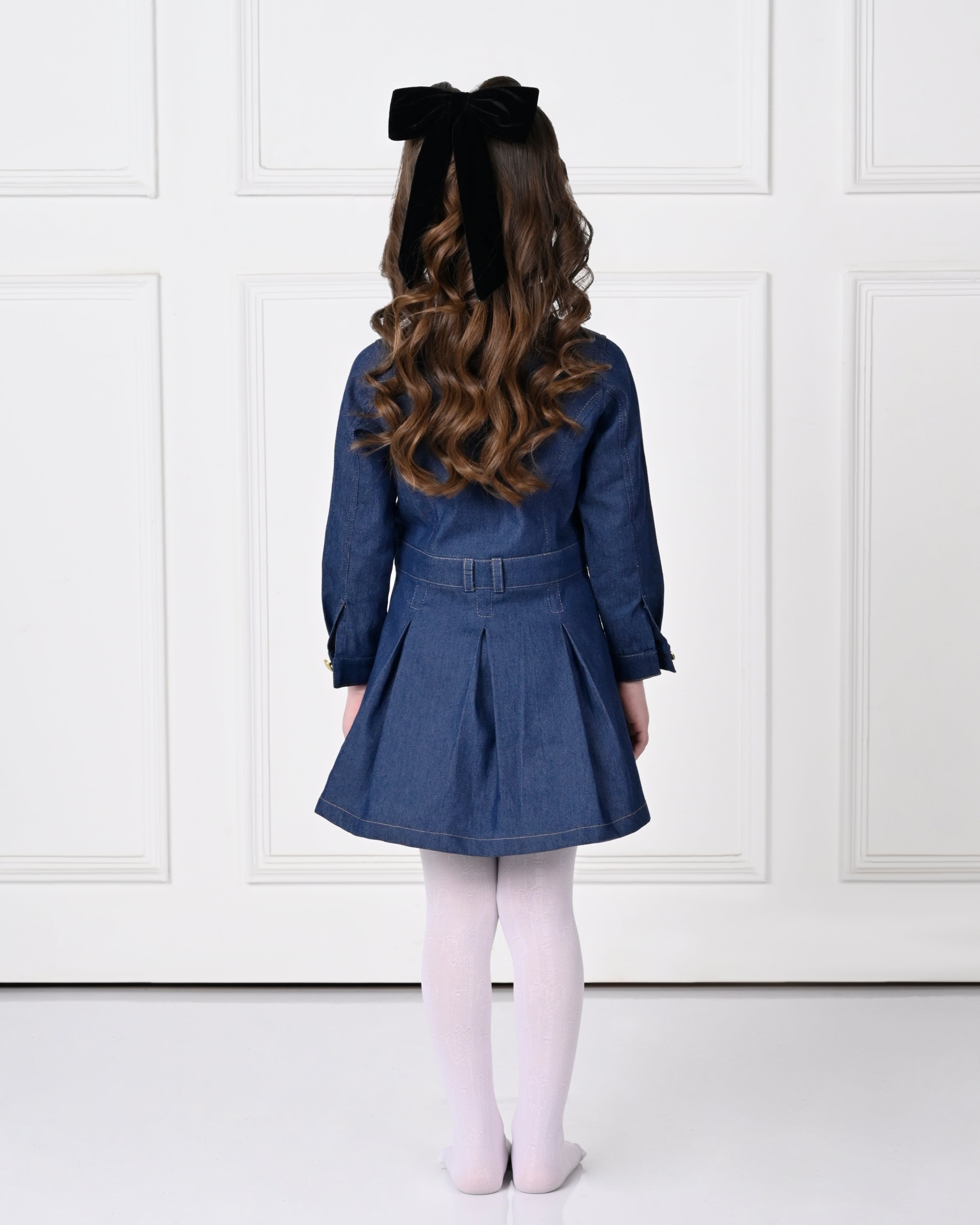 Dark Blue Full  Sleeve Denim Dress