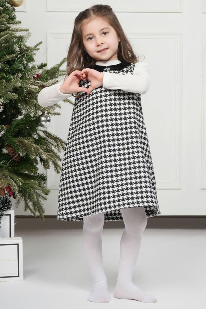 B/W HOUNDSTOOTH PINAFORE