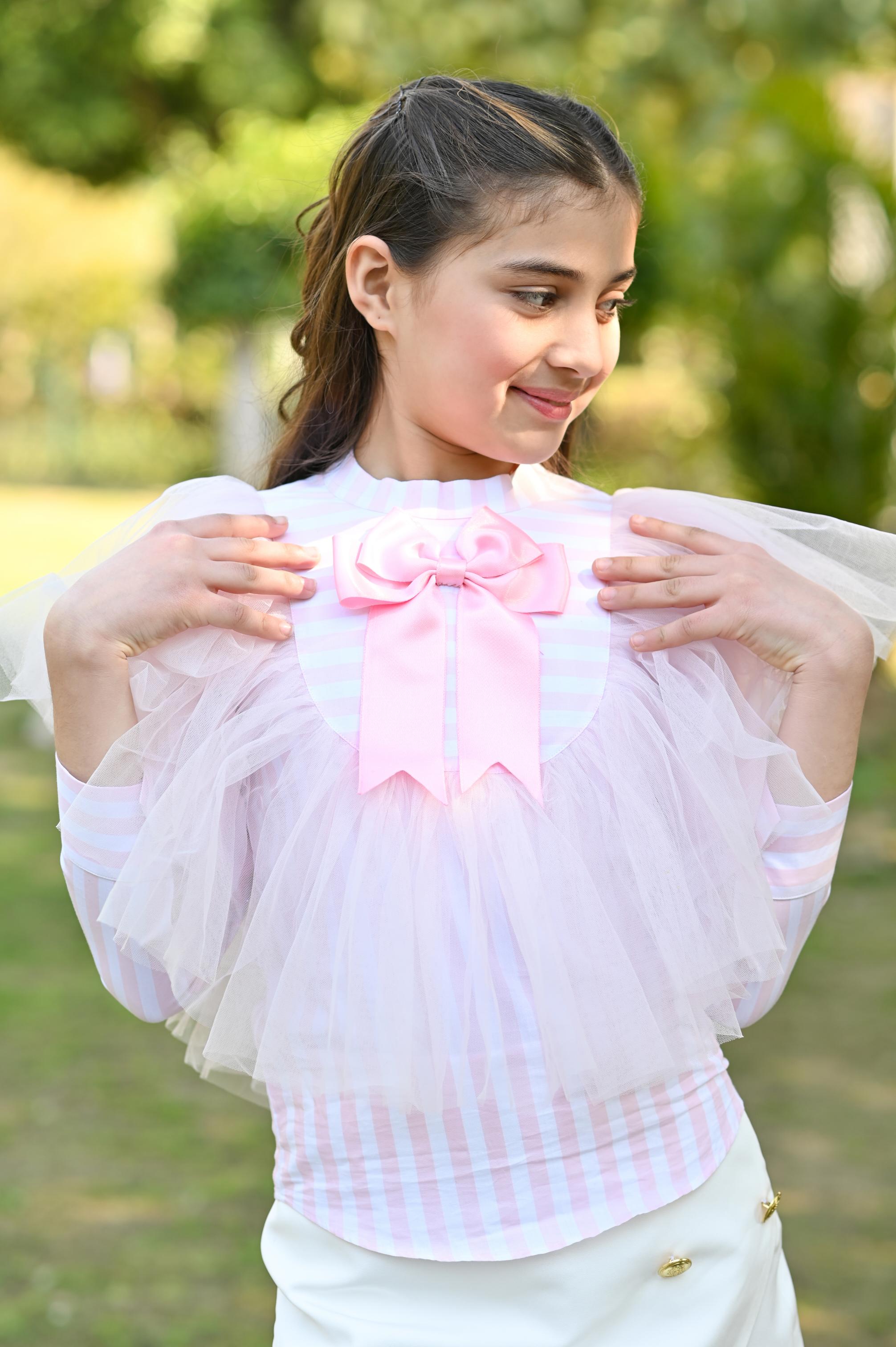 LILLY FRILL SHIRT - PINK