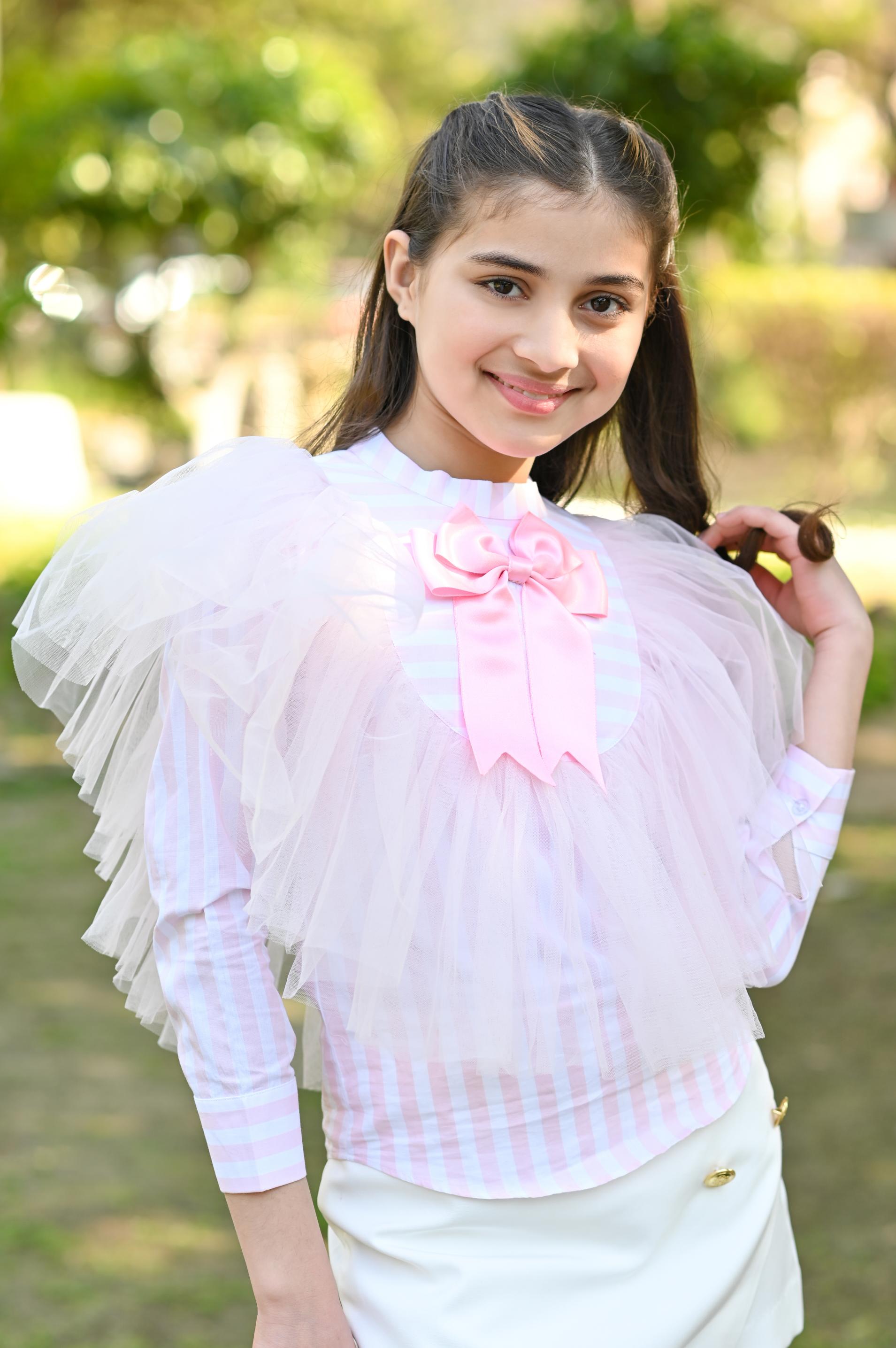 LILLY FRILL SHIRT - PINK
