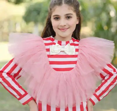 LILLY FRILL SHIRT - RED