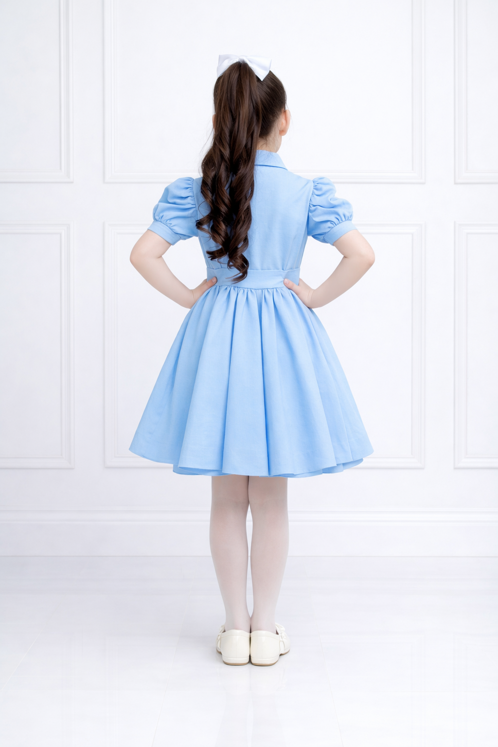 BLUE BUTTON DENIM DRESS