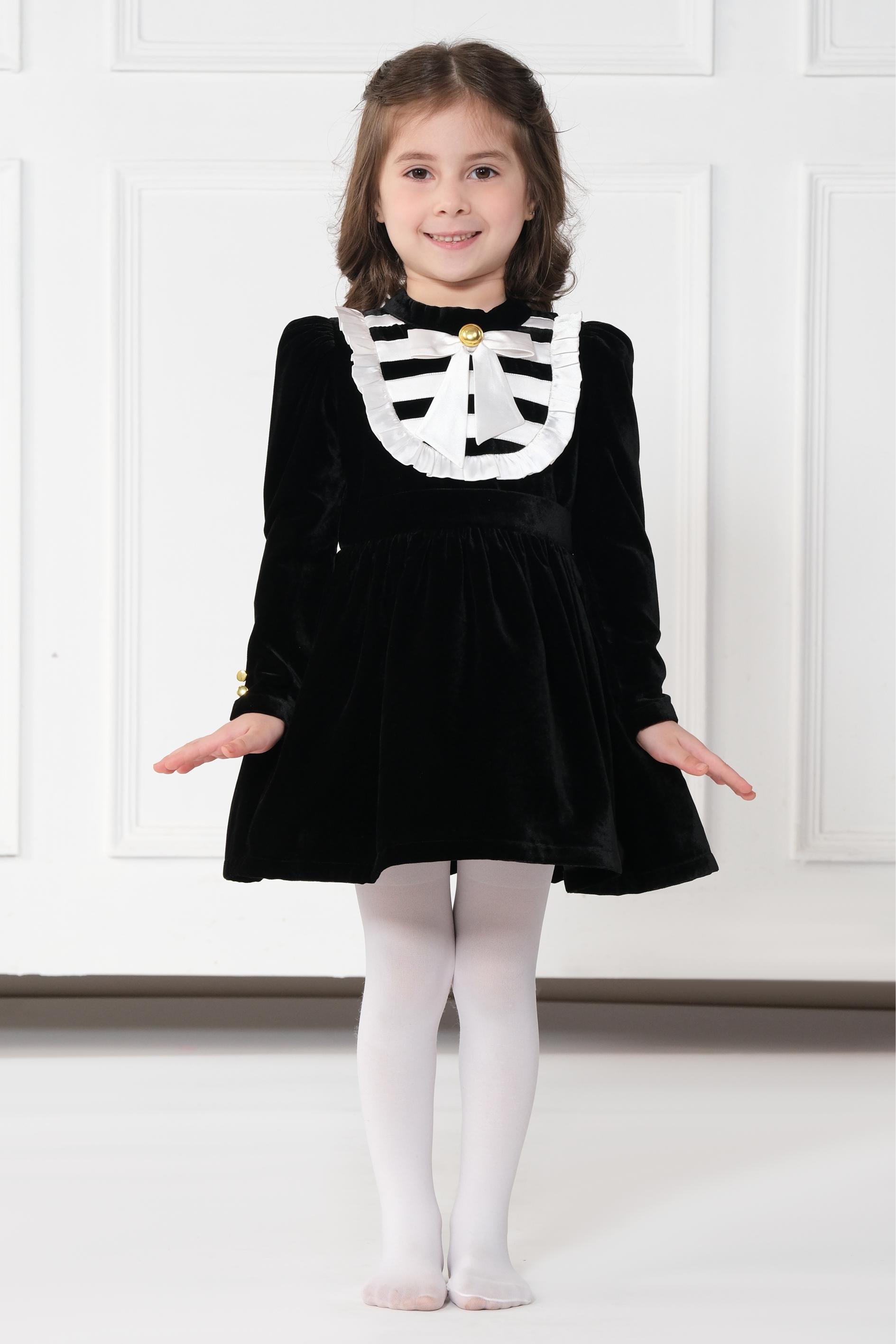 Kids black best sale velvet dress