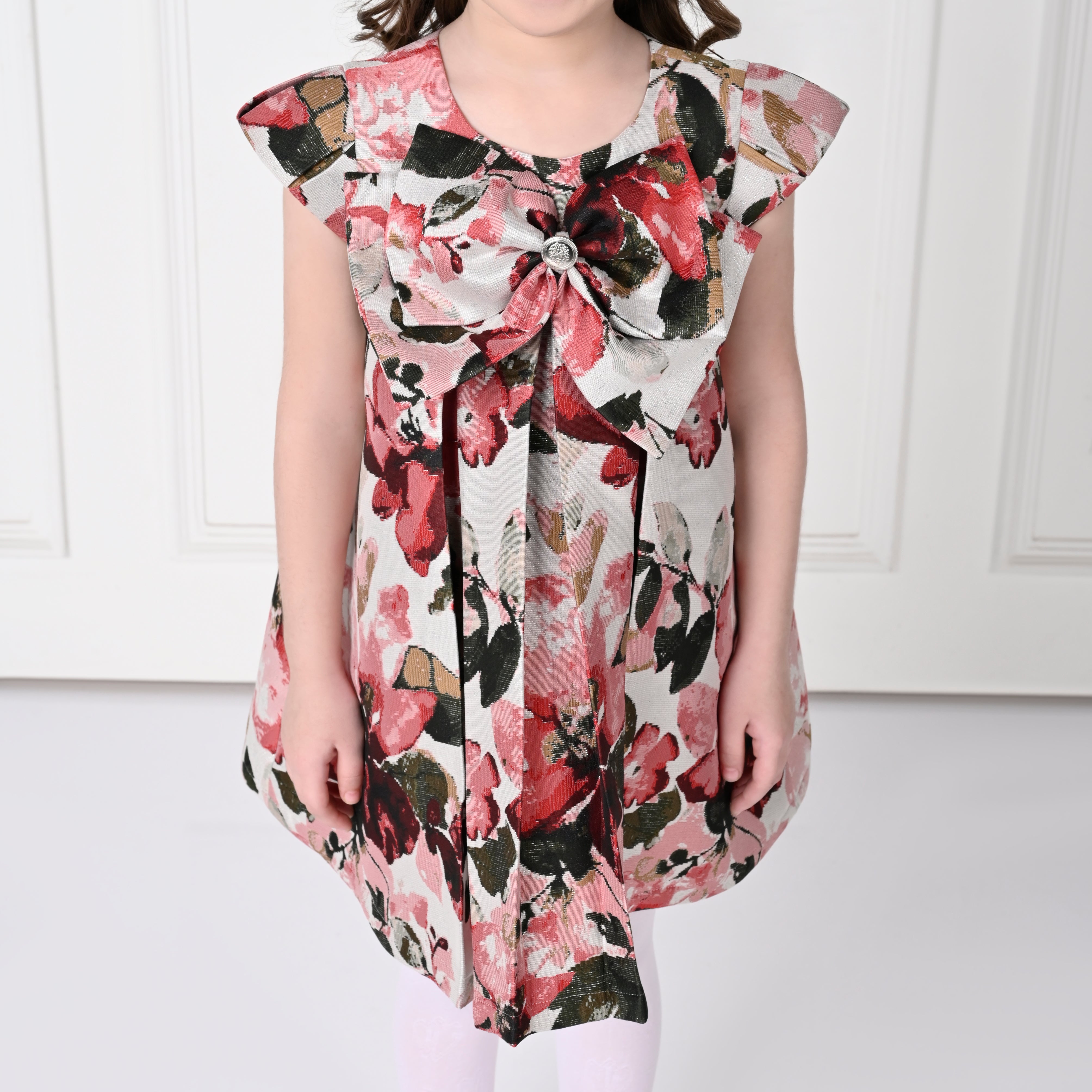 Cherry Peony Floral Printed Dress