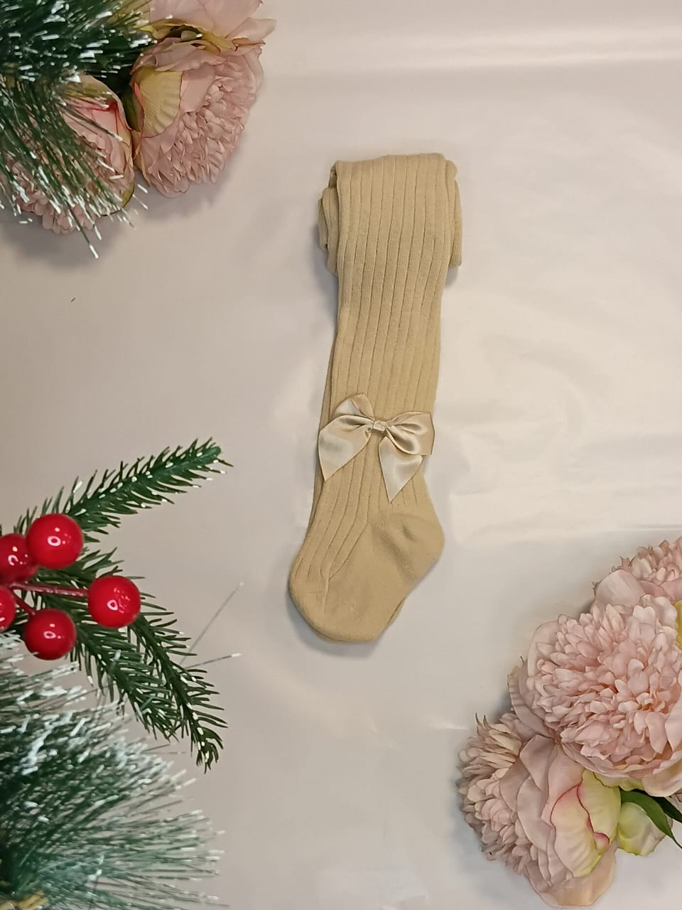 Beige woollen stockings