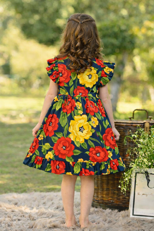 NAVY FLORAL POPPY