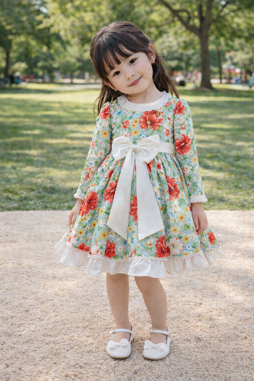 OLD ROSE - GREEN FLORAL