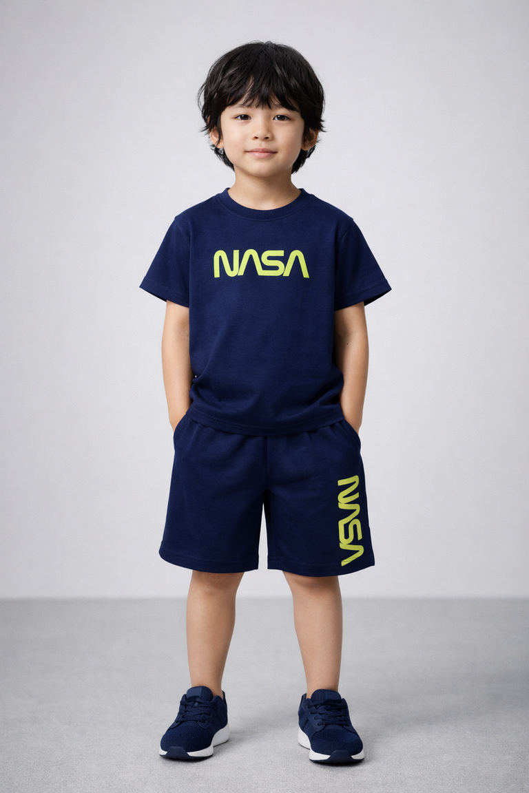 Oversized Navy Blue Nasa Coord set