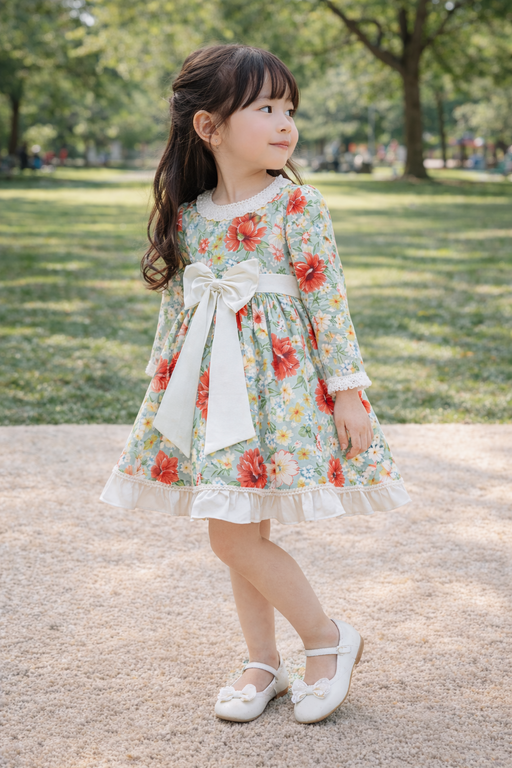 OLD ROSE - GREEN FLORAL