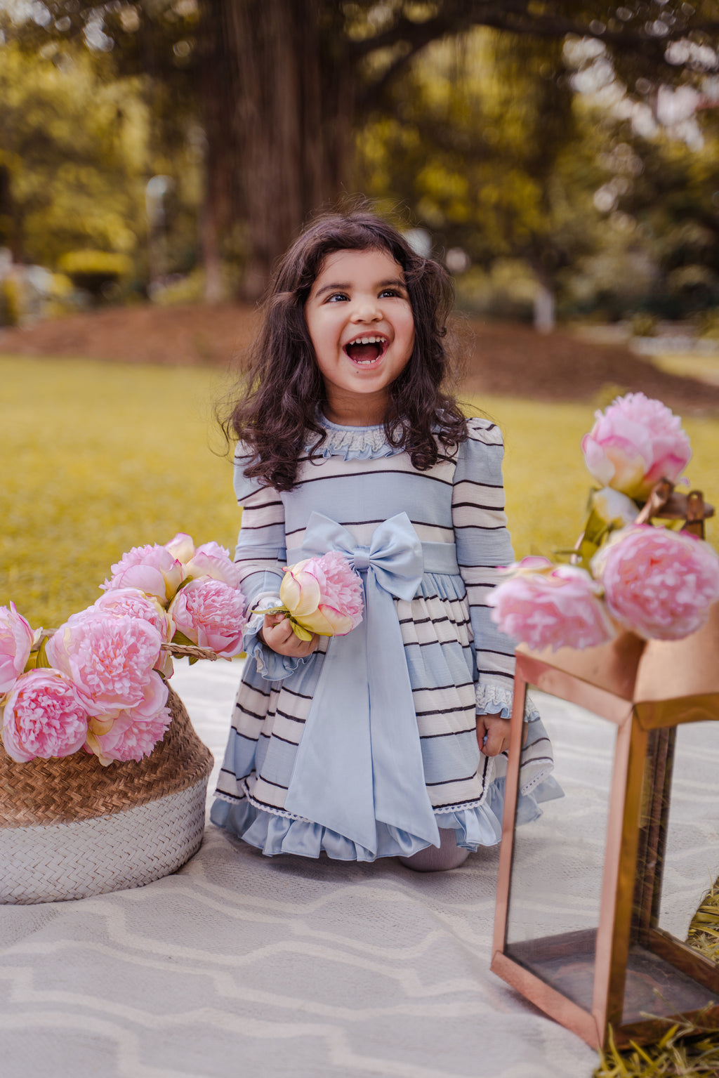 Old Rose Summer Dress - Blue - The Pony & Peony Co.